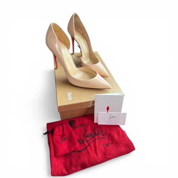 Christian Louboutin So Kate 120 Sz 38 5 - Nude Pointed Toe Red Heel - Box & Bag - Picture 13 of 16